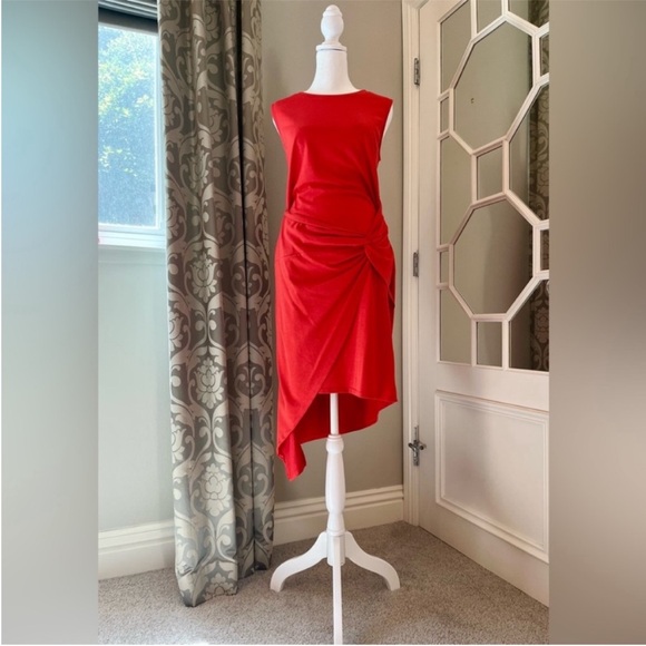Nordstrom Dresses & Skirts - Nordstrom Red Faux Wrap Cotton Dress - Size Medium